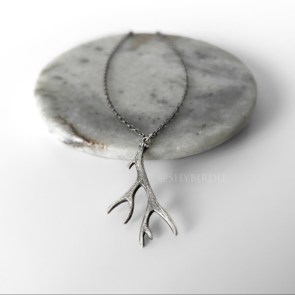 NEW Artisan Antler Sterling Silver Pendant Necklace - Picture 1 of 8